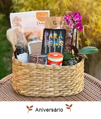 Cesta de Aniversário - Poê Cestas para presentear