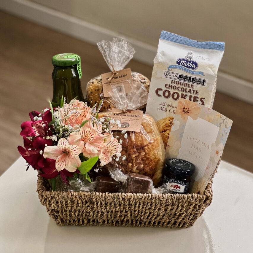 Cesta Café da Manhã com Cookies Dia Das Mães