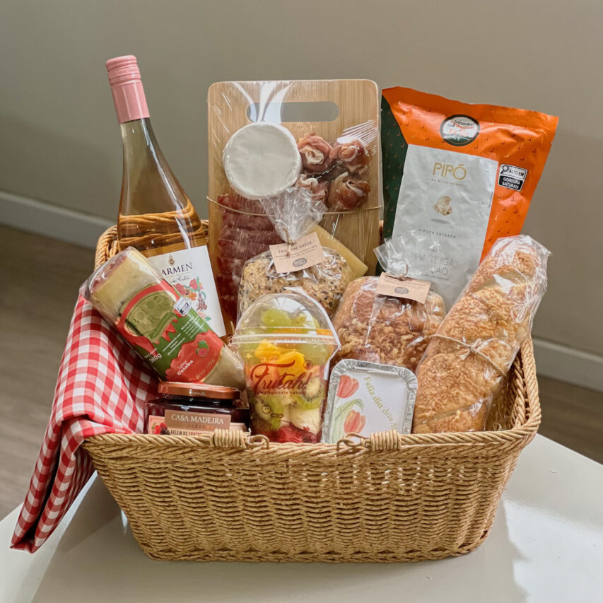 Cesta Picnic com Vinho Dia das Mães