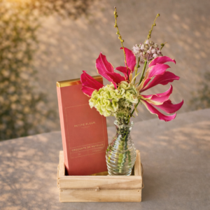 Presente Dia das Mães com Barra de Chocolate e Arranjo de Flor