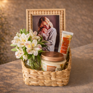 Cesta Dia das Mães com Foto e Cremes L'occitane