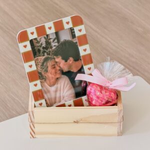 Cesta Dia dos Namorados com Foto e Chocolate