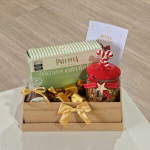 Cesta de Natal com Nozes e Chocolates